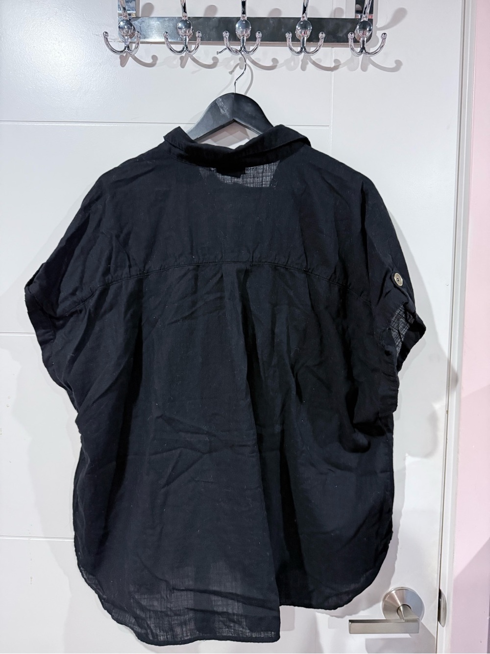 City Chic Black Button-Up Camp Shirt Size 20 EUC - Picture 3 of 4